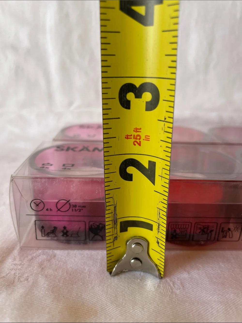 IKEA SKÄMT Pastel Tea Light Candles in Pink, Red and Orange - 8